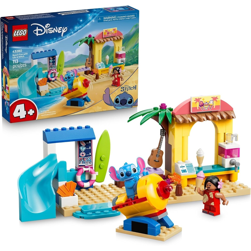 image:imageLEGO Disney Beach Fun with Lilo amp Stitch 43280 Building Toys for Girls amp Boys Ages 4 Develops Fine Motor Skills 2 Minifigures 113 pieces Gift for Birthdays