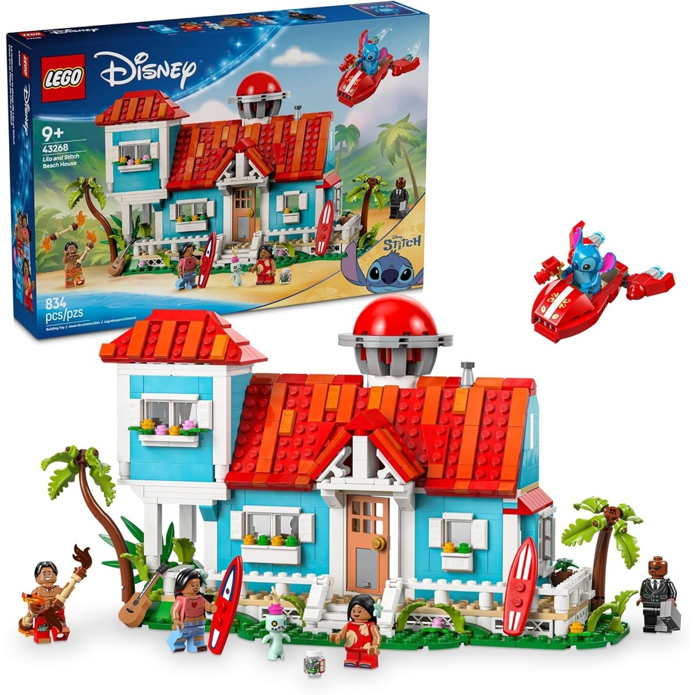 image:imageLEGO Disney Lilo and Stitch Beach House Toy Building Playset for Kids Girls and Boys Ages 9 Includes 5 Minifigures Disney Gift Idea for Fans of Lilo amp Stitch Movie 43268