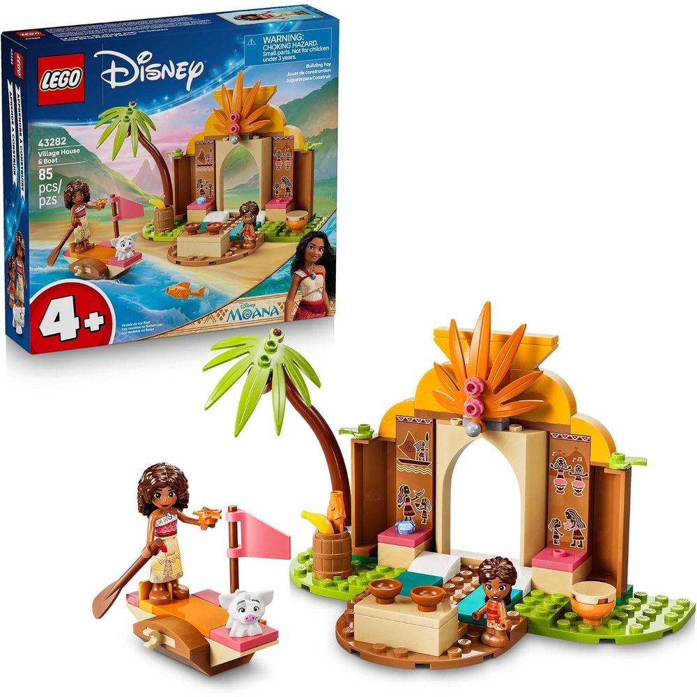 image:imageLEGO Disney Moana Village House amp Boat 43282 Building Toys for Girls amp Boys Ages 4 Develops Fine Motor Skills Moana Minidoll 85 pieces Gift for Birthdays