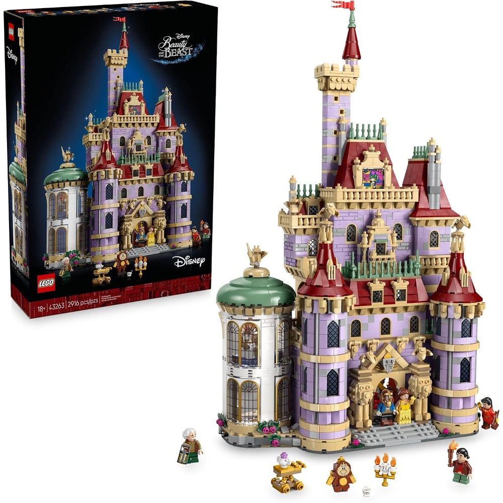 image:imageLEGO Disney Princess Beauty and The Beast Castle Building Set Room Decor for Women amp Men Ages 18 Model Building Kit for Adults Book Shelf Display Gift for Disney Fans 43263