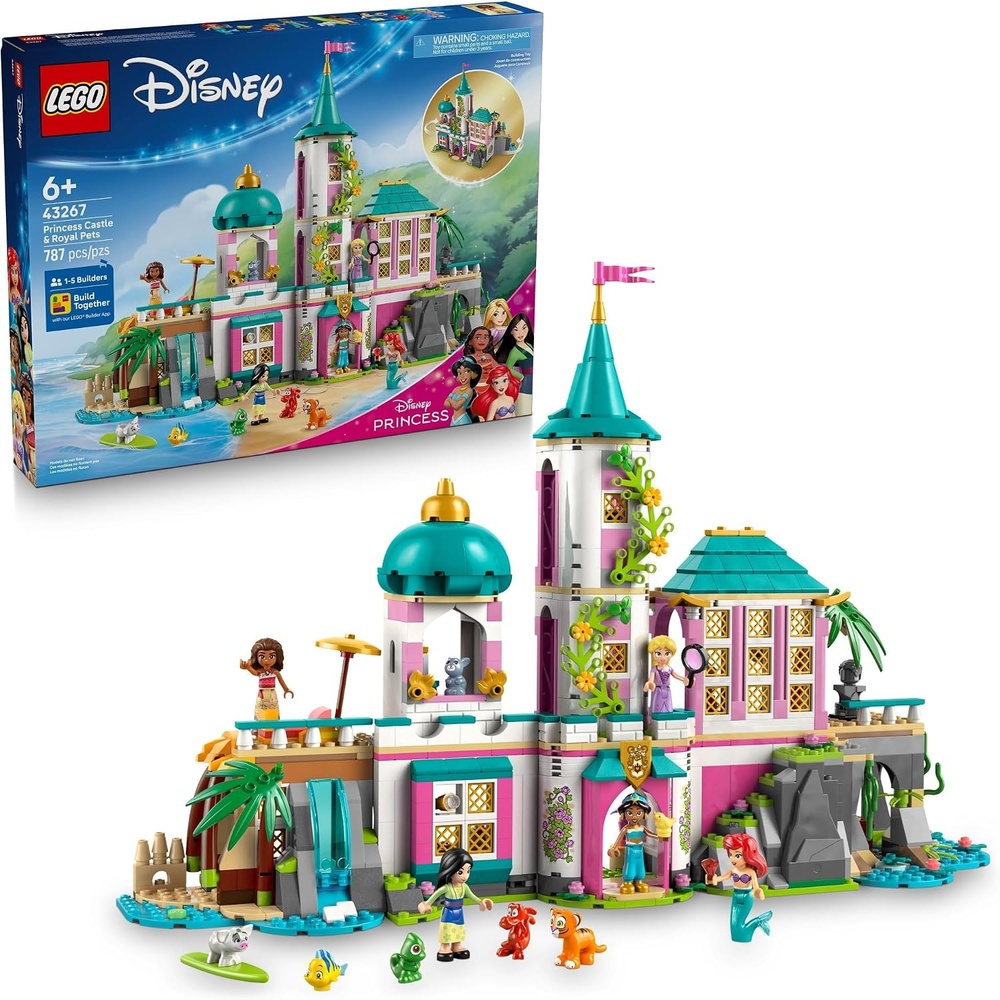 image:imageLEGO Disney Princess Castle amp Royal Pets Kids Toy Pretend Play Building Set for Girls and Boys Ages 6 Includes Ariel Rapunzel Jasmine Moana and Mulan Gift Idea for Birthdays 43267