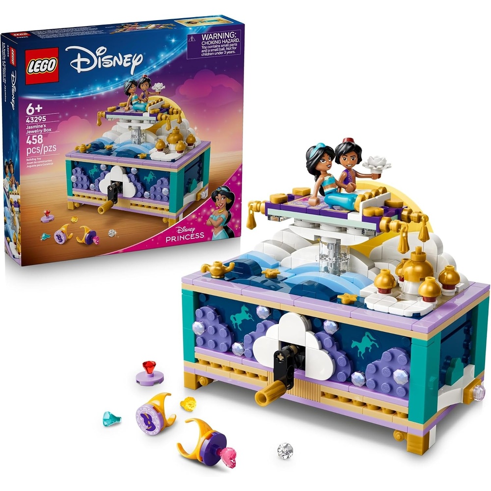image:imageLEGO Disney Princess Jasmines Jewelry Box 43295 Building Toys for Girls amp Boys Ages 6 Disneys Aladdin Movie Figures Creative Play 458 pieces Gift for Birthdays