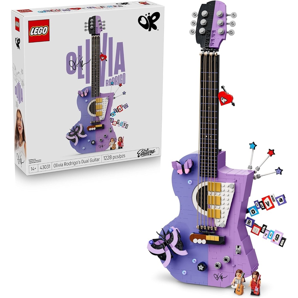 image:imageLEGO Editions Olivia Rodrigos Dual Guitar 43031 Collectible Building Toy for Teens Ages 14 Olivia Rodrigo Minifigure Bedroom Decor 1228 pieces Gift for Birthdays