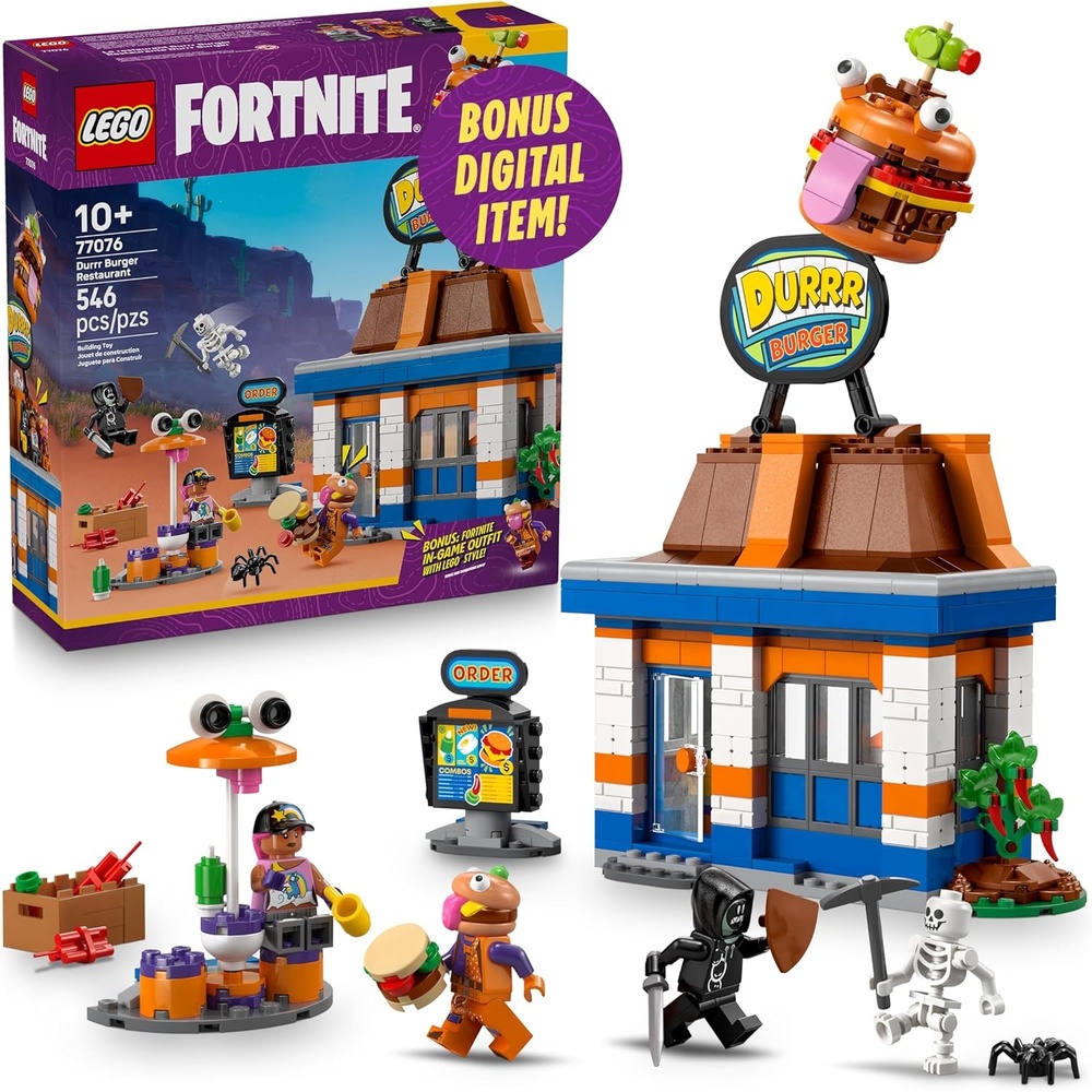 image:imageLEGO Fortnite Durrr Burger Restaurant Kids Toy Video Game Building Set for Boys amp Girls Ages 10 Fortnite Minifigures Beach Boss Grimy and More Gift Idea for Birthdays amp Gaming Fans 77076