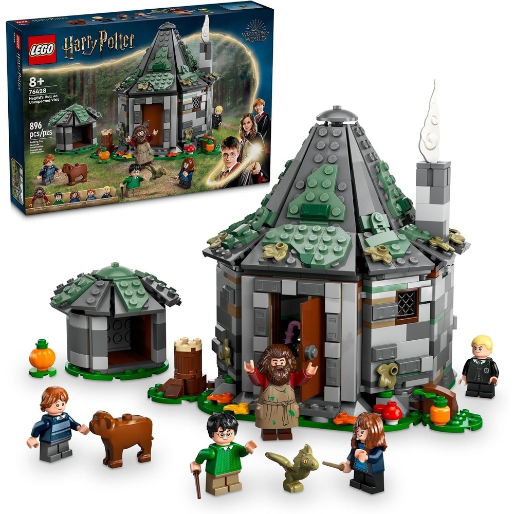 image:imageLEGO Harry Potter Hagrids Hut an Unexpected Visit Harry Potter Toy for Boys amp Girls Ages 8 Kids Building Toys WBuildable House 7 Minifigures amp Dragon 76428