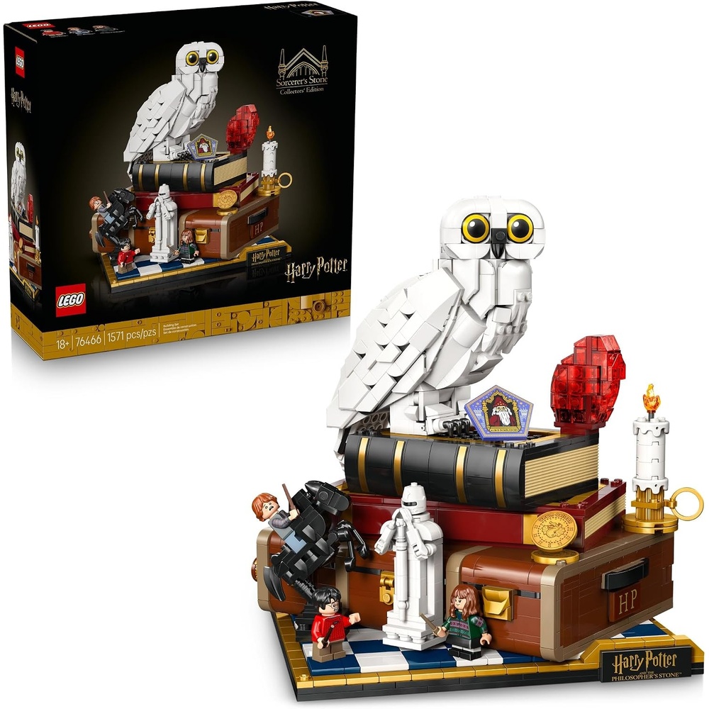 image:imageLEGO Harry Potter Sorcerers Stone Collectors Edition Building Set for Adults DIY Craft Kit for Women amp Men Ages 18 Buildable Hedwig amp 3 Minifigures Gift Idea for Birthdays 76466