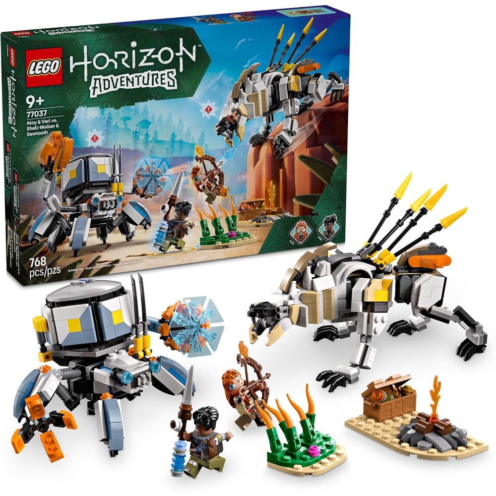 image:imageLEGO Horizon Adventures Aloy amp Varl vs ShellWalker amp Sawtooth Kids Toy Building Toy for Boys amp Girls Ages 9 Gaming Gift Idea for Horizon Fans 77037