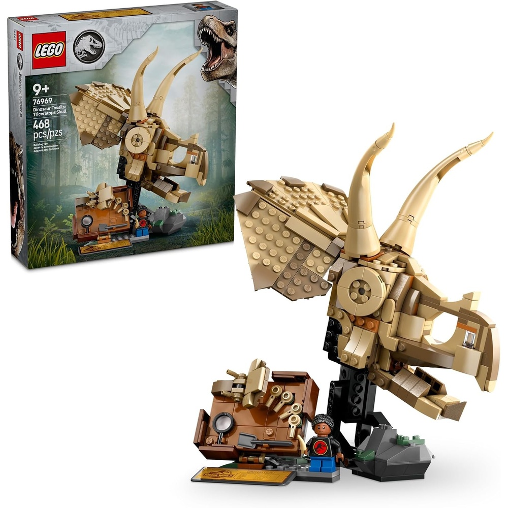 image:imageLEGO Jurassic World Dinosaur Fossils Triceratops Skull Toy Dinosaur Toy Fossil Building Set for Kids Boys and Girls Ages 9 Model Display Kit Gift Idea for Birthdays 76969