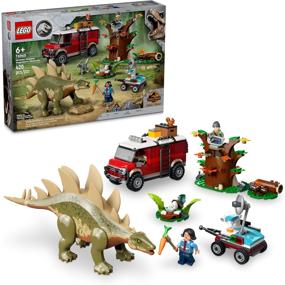 image:imageLEGO Jurassic World Dinosaur Missions Stegosaurus Discovery Building Set Dinosaur Toys Pretend Play Set with 2 Minifigures for Boys amp Girls Ages 6 Gift Ideas for Kids 76965