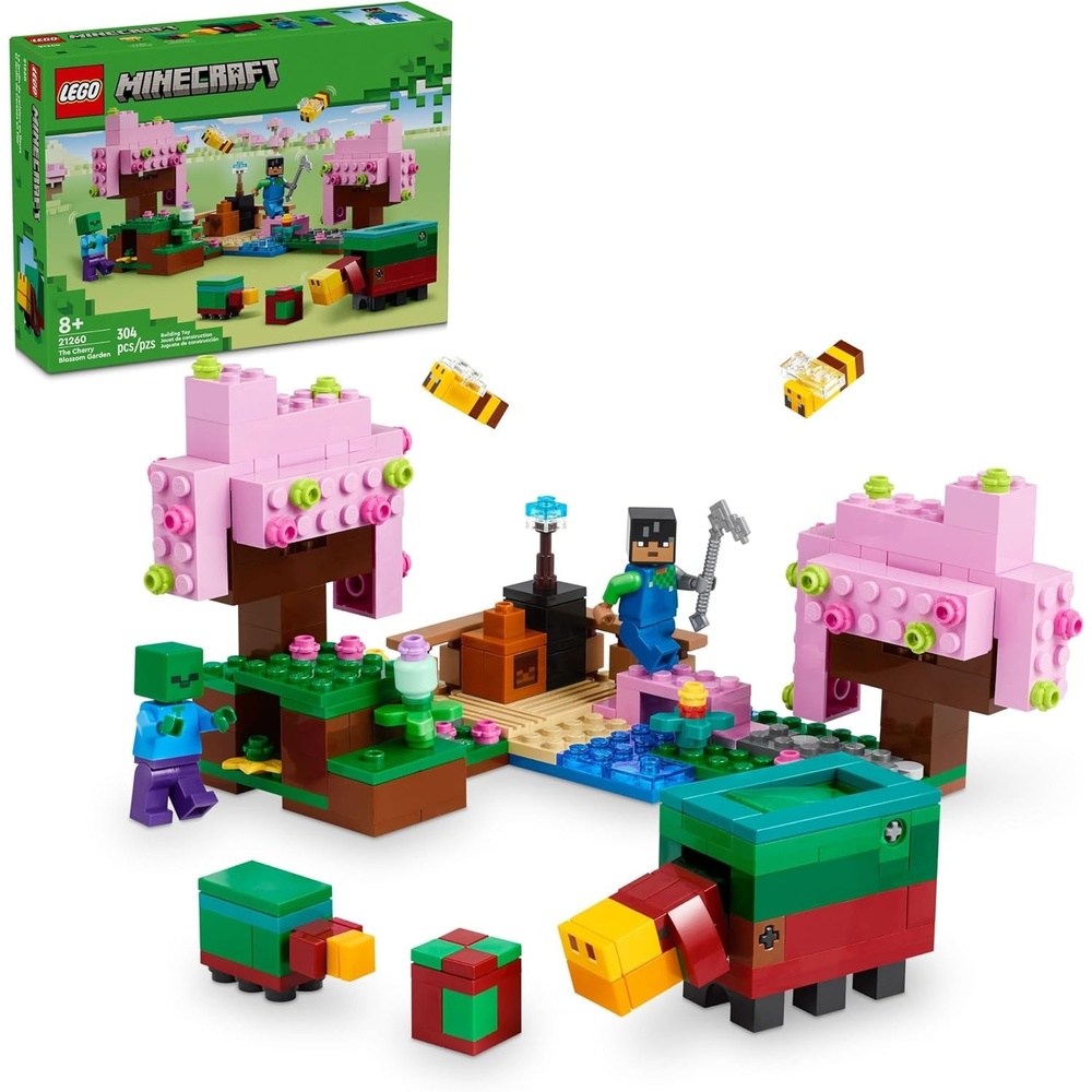 image:imageLEGO Minecraft The Cherry Blossom Garden Video Game Toy for Kids Building Set with 2 Minecraft Minifigures Bees and a Sniffer Figure Handson Toy for Boys and Girls Ages 8 and Up 21260