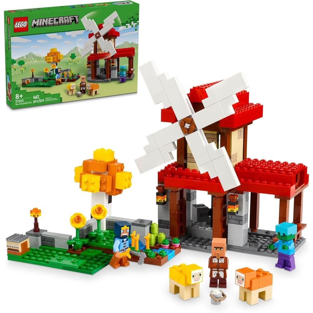 image:imageLEGO Minecraft The Windmill Farm Building Toys Minecraft Toys for Kids Boys amp Girls Ages 8 3 Minifigures Included Birthday Gift for Fans of Videogame 21262