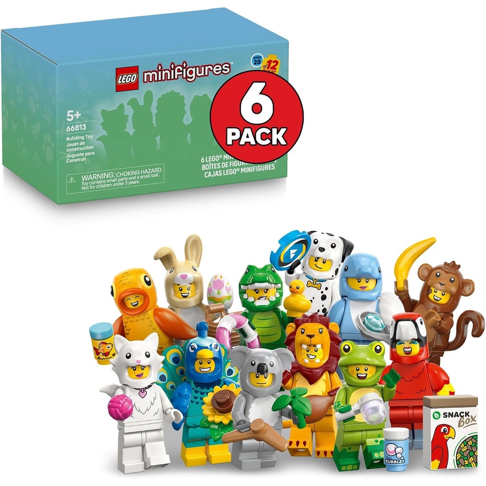 image:imageLEGO Minifigures Animal Series 28 6 Pack Kids Toys in Sealed Mystery Boxes Animal Themed Figures to Collect Birthday Party Favors amp Gift Idea for Boys amp Girls Ages 5 66813
