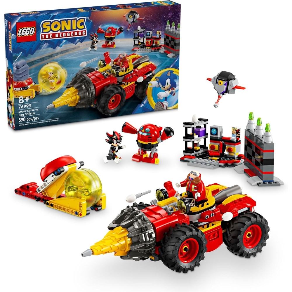 image:imageLEGO Sonic The Hedgehog Super Sonic vs Egg Drillster Gaming Toy with Shadow and Dr Eggman Toy Building Set for Boys and Girls Ages 8 and Up 76999