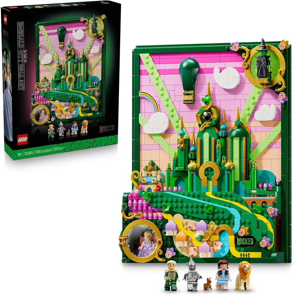 image:imageLEGO Wicked Emerald City Wall Art Building Set for Adults Wall Decor for Living Room Bedroom or Dorm Collectible Wicked Merch for Movie Fans Gift Ideas for Women amp Men Ages 18 75685