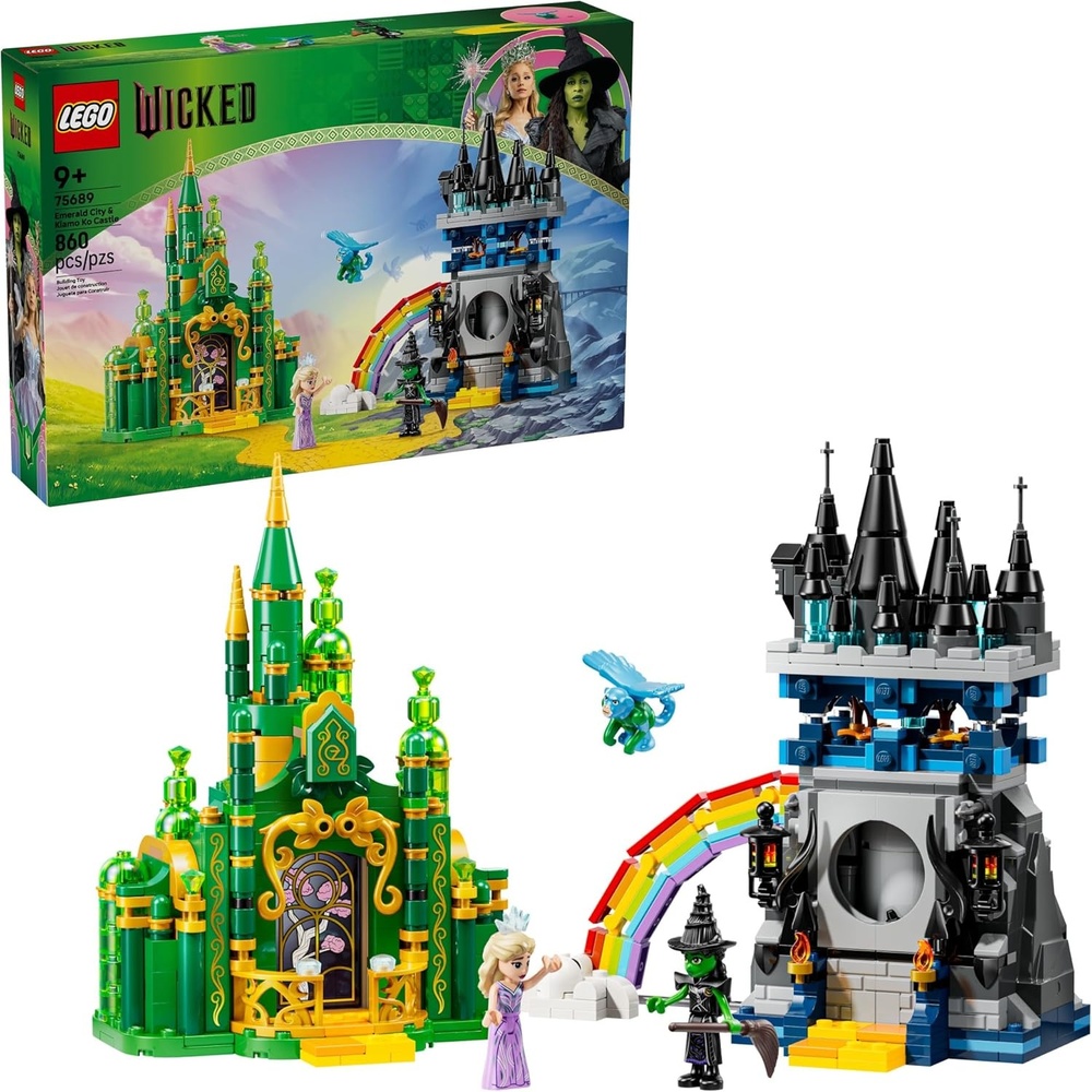image:imageLEGO Wicked Emerald City amp Kiamo Ko Castle Building Toy  Elphaba amp Glinda Toy Figures 2 Buildable Playsets amp Flying Monkey Minifigure for Kids Ages 9  Wicked Merch Gift for Girls amp Boys  75689