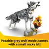 LEGO Creator 3 in 1 Forest Animals: Gray Wolf – Building Toy for Boys & Girls, Ages 8+ – Build a Wolf, Falcon or Raccoon – Gift for Kids’ Birthdays – 31393