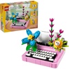 LEGO Creator 3 in 1 Typewriter with Flowers – Building Toy with 3 Building Options, Typewriter, Flowerpot with Pen & Notebook, or Keytar – Gift Idea for Birthdays – 31169