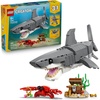 LEGO Creator Fierce Shark with a Treasure Chest Building Toy for Boys & Girls – Kids Build a Shark, Fish, or Manta Ray Animal Figure – Bedroom or Shelf Decor for Ages 8+ – 31381