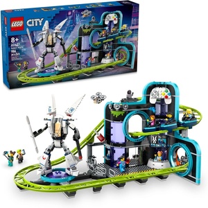 LEGO City Robot World Roller Coaster Building Set – Kids Engineering Toy with Posable Mech Suit for Boys & Girls, Ages 8+ – Gift Ideas for Christmas – 60421