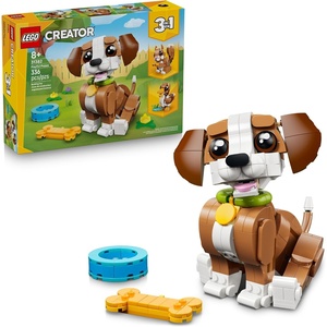 LEGO Creator 3 in 1 Cute Animals: Playful Puppy Dog Building Toy – Bedroom Decor for Girls & Boys, Ages 8+ – Gift for Birthdays – Build a Dog, Squirrel, or Duck – 31382