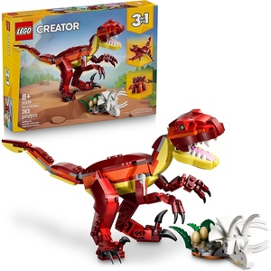 LEGO Creator 3 in 1 Fierce Dinosaur Building Toy for Boys & Girls, Ages 8+ – Gift for Birthdays – Kids Build 1 of 3 Prehistoric Animal Figures – 31379