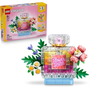 LEGO Creator 3 in 1 Floral Decor Perfume Bottle 31383 | Building Toys for Girls & Boys, Ages 8+, 3 Building Options, Bedroom or Desk Decor, 286 pieces, Gift for Birthdays