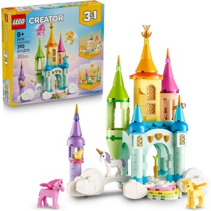 LEGO Creator 3 in 1 Unicorn Castle Building Toy for Kids – Unicorn Toy Trio for Girls & Boys, Ages 8+ – Build 3 Pretend Play Toys with 1 Set of Building Blocks – Gift Idea for Birthdays – 31175
