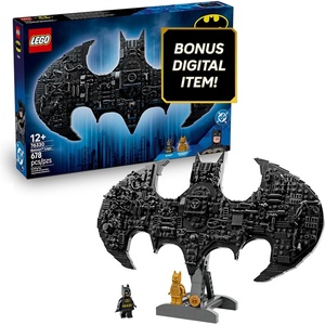 LEGO DC Batman: Batman Logo Building Toy – Super Hero Bedroom Decor for Kids, Boys & Girls, Ages 12+ – with Classic & Golden Batman Minifigures – Gift Idea for Birthdays & Fans – 76330