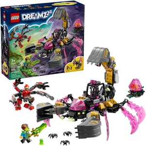 LEGO DREAMZzz Nightmare Scorpion Digger Building Toy for Boys & Girls – Pretend Play Set for Kids, Ages 7+ – with 2 Build Options, 3 Minifigures & Treasure Creature – Gift Idea for Birthdays – 71513