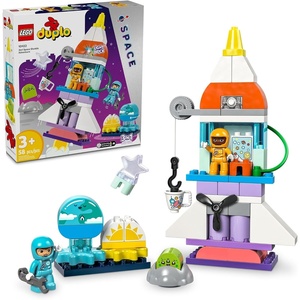 LEGO DUPLO 3 in 1 Space Shuttle Adventure Toddler Building Toys – Space Toys for Boys & Girls, Ages 3+ Years – Gift for Christmas – Learning & Pretend Play Activity – 10422