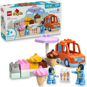 LEGO DUPLO Bluey Ice Cream Trip with Bluey – Toddler Toy for Kids, Boys, and Girls Ages 2+ – Includes Figure and Ice Cream Stand – Sensory Toy for Pretend Play – Preschool Gift Idea – 10458