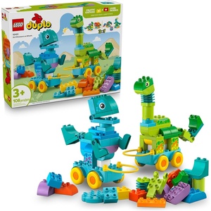 LEGO DUPLO Town 3 in 1 Dinosaurs on Wheels Learning Toy for Toddler Boys & Girls, Ages 3+ – Building & Education Play Set Teaches Problem-Solving Skills Through Play – Preschool Gift Idea – 10451(6.00 x 3.00 x 8.50 inches)