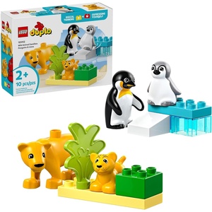 LEGO DUPLO Town Wild Animal Families Penguins & Lions Building Toy Playset – Preschool Learning & Educational Animal Toy for Toddlers, Boys and Girls, Ages 2+ – Baby Gift Ideas – 10442