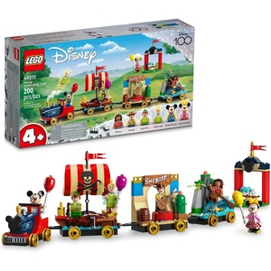 LEGO Disney 100 Celebration Train Building Toy 43212 Imaginative Play, Fun Birthday Gift for Preschool Kids Ages 4+, 6 Disney Minifigures: Moana, Woody, Peter Pan, Tinker Bell, Mickey & Minnie Mouse