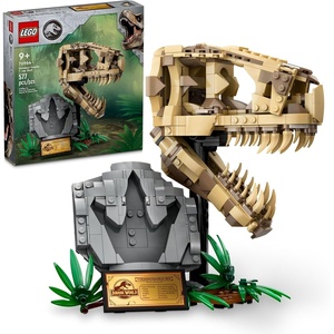 LEGO Jurassic World Dinosaur Fossils: T Rex Skull Building Toy – Dinosaur Toy for Boys & Girls, Ages 9+ Years – Gift for Christmas – Display for Bedroom – 76964