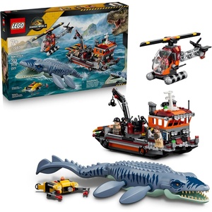 LEGO Jurassic World Mosasaurus Dinosaur Boat Attack 77983 | Building Toy for Boys & Girls, Ages 7+, Dinosaur Toy Playset for Kids, Pretend Play, 703 pieces, Gift for Birthdays