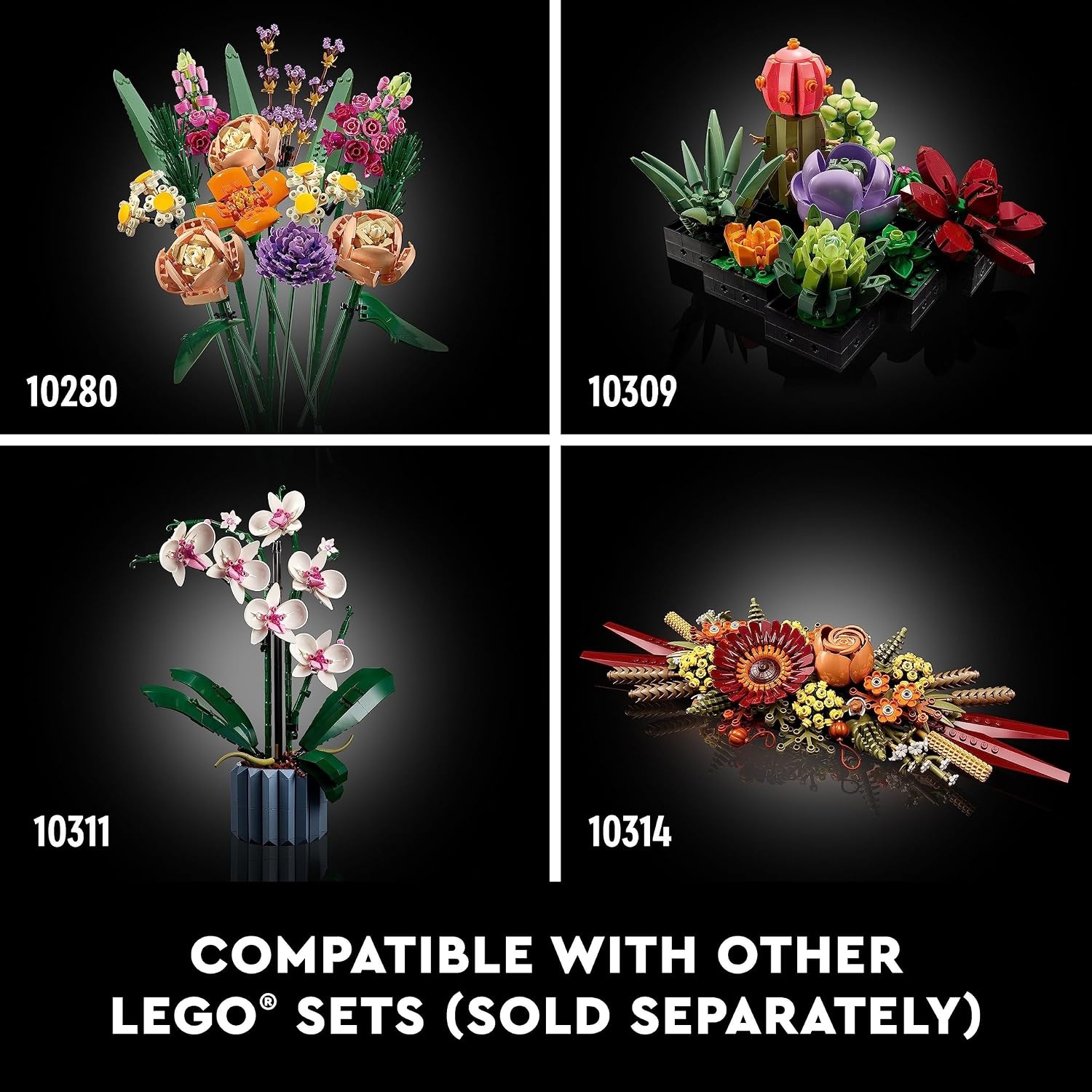 image:imageLEGO Botanicals Artificial Wildflower Bouquet Fake Indoor Flowers Building Set for Home Kitchen Desk Decoration Adults Ages 18 Gift for Birthdays 10313Artificial Flowers
