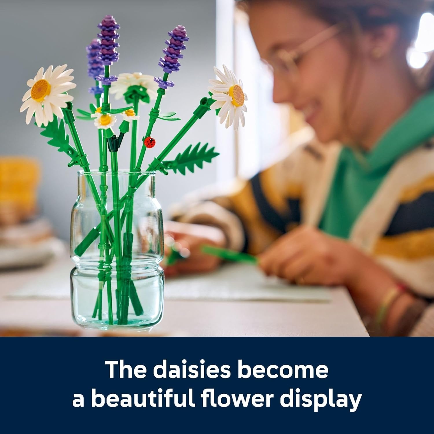 image:imageLEGO Botanicals Daisies Building Toy Artificial Flowers Crafting Kit for Girls amp Boys Ages 9 Kids Room Decor for Book Shelf or Desk Gift Idea for Birthdays 11508