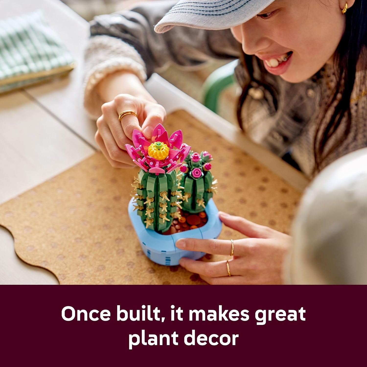 image:imageLEGO Botanicals Flowering Cactus Building Toy Crafting Kit for Girls amp Boys Ages 9 Gift for Birthdays Cactus Room Decor for Display for Bedroom or Book Shelf 11509