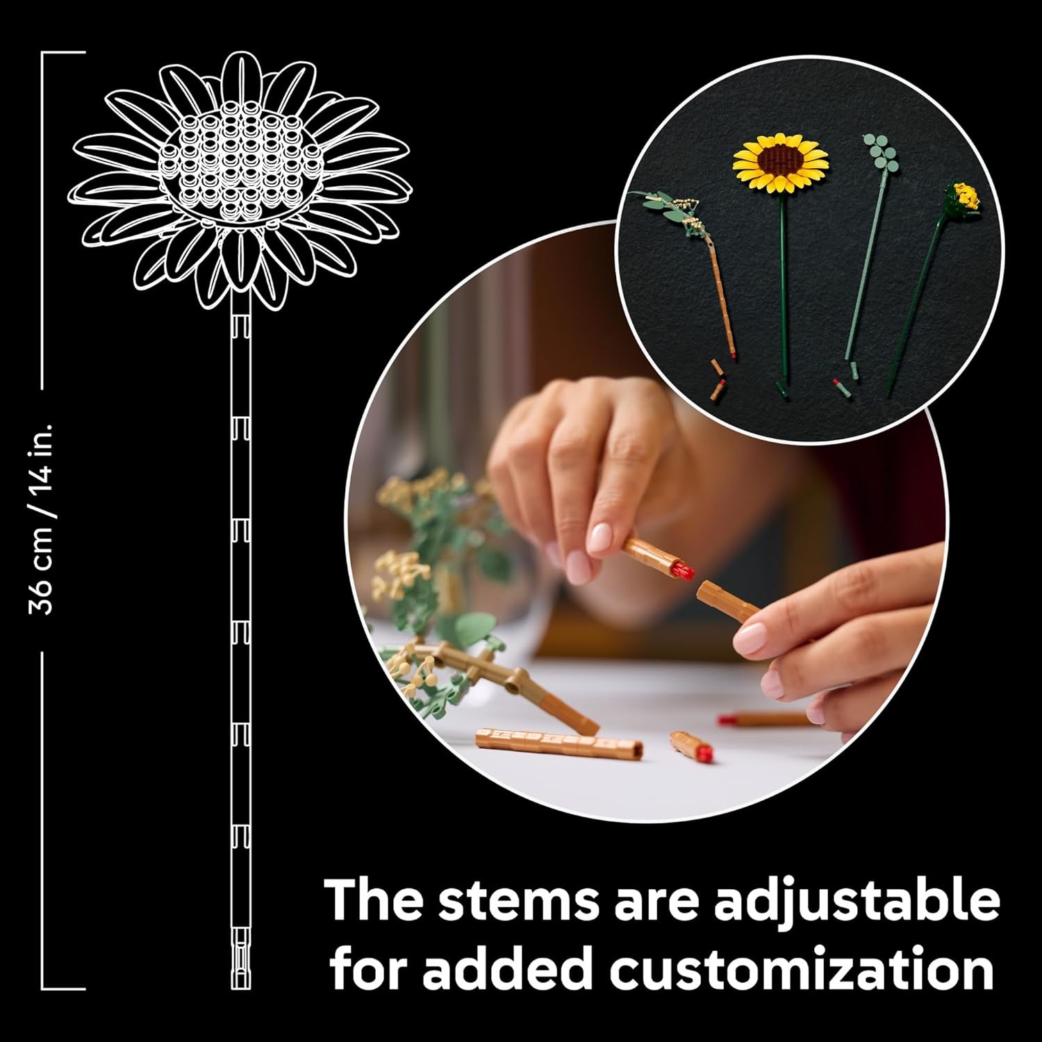 image:imageLEGO Botanicals Sunflower Bouquet Building Set for Adults Ages 18 Gift for Birthdays Artificial Flowers for Home Office Bedroom or Desk Decor 11502