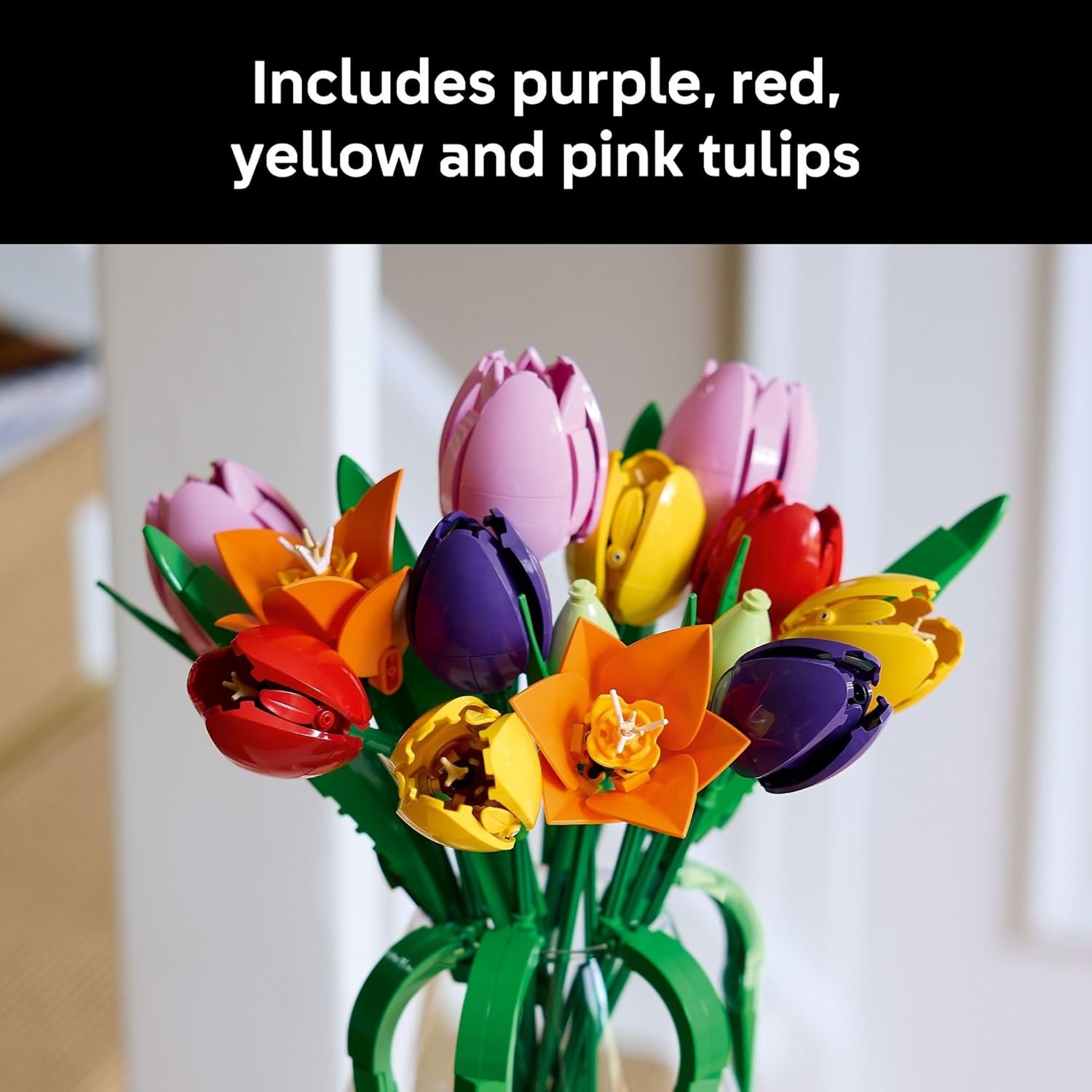 image:imageLEGO Botanicals Tulip Bouquet Building Set for Adults Gift for Birthdays Bedroom Book Shelf amp Office Decor for Women amp Men Ages 18 Artificial Flowers Crafting Kit 11501