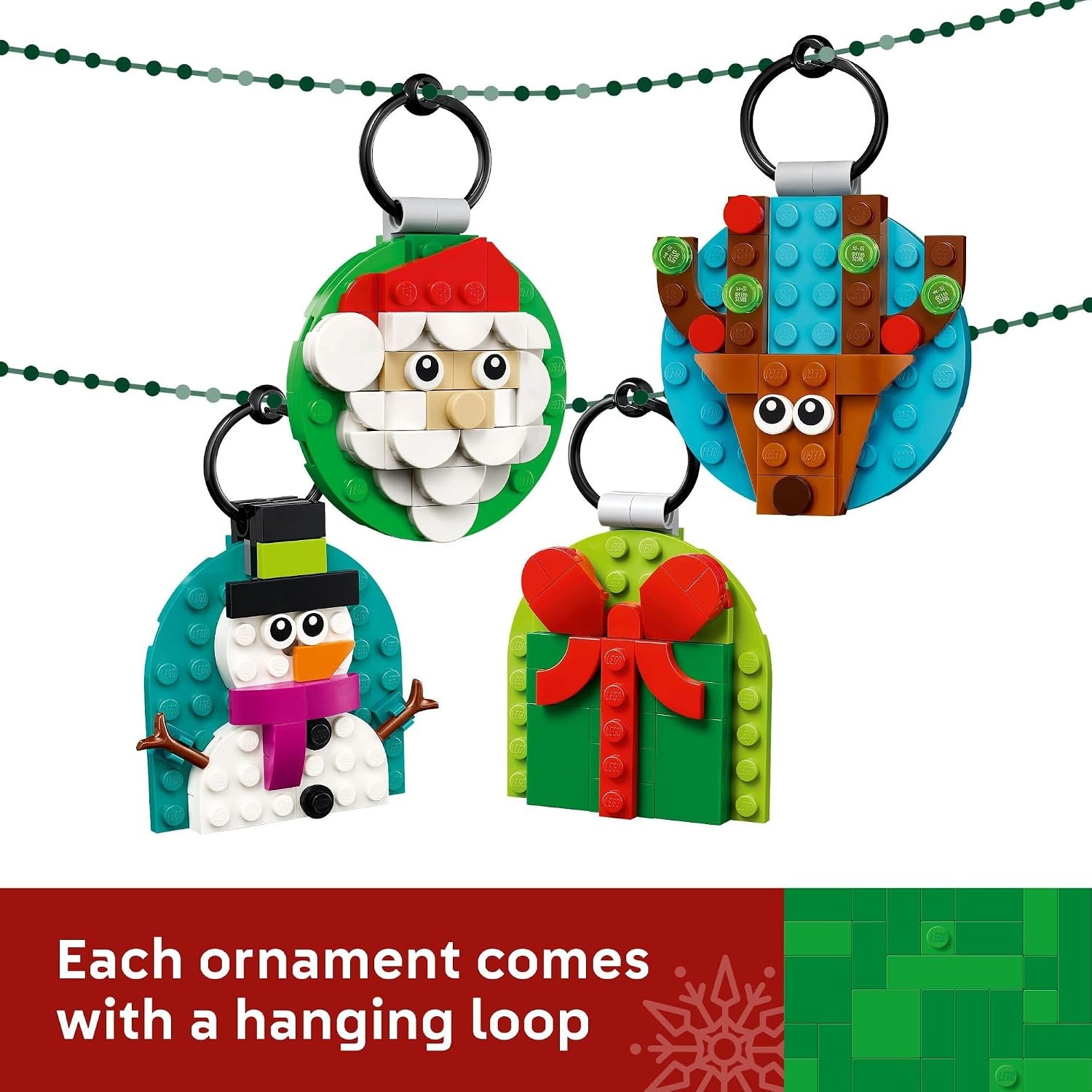 image:imageLEGO Christmas Ornament Selection Building Toys Holiday Crafts for Family Kids Boys amp Girls Ages 6 Hanging Christmas Decorations for Tree 40744