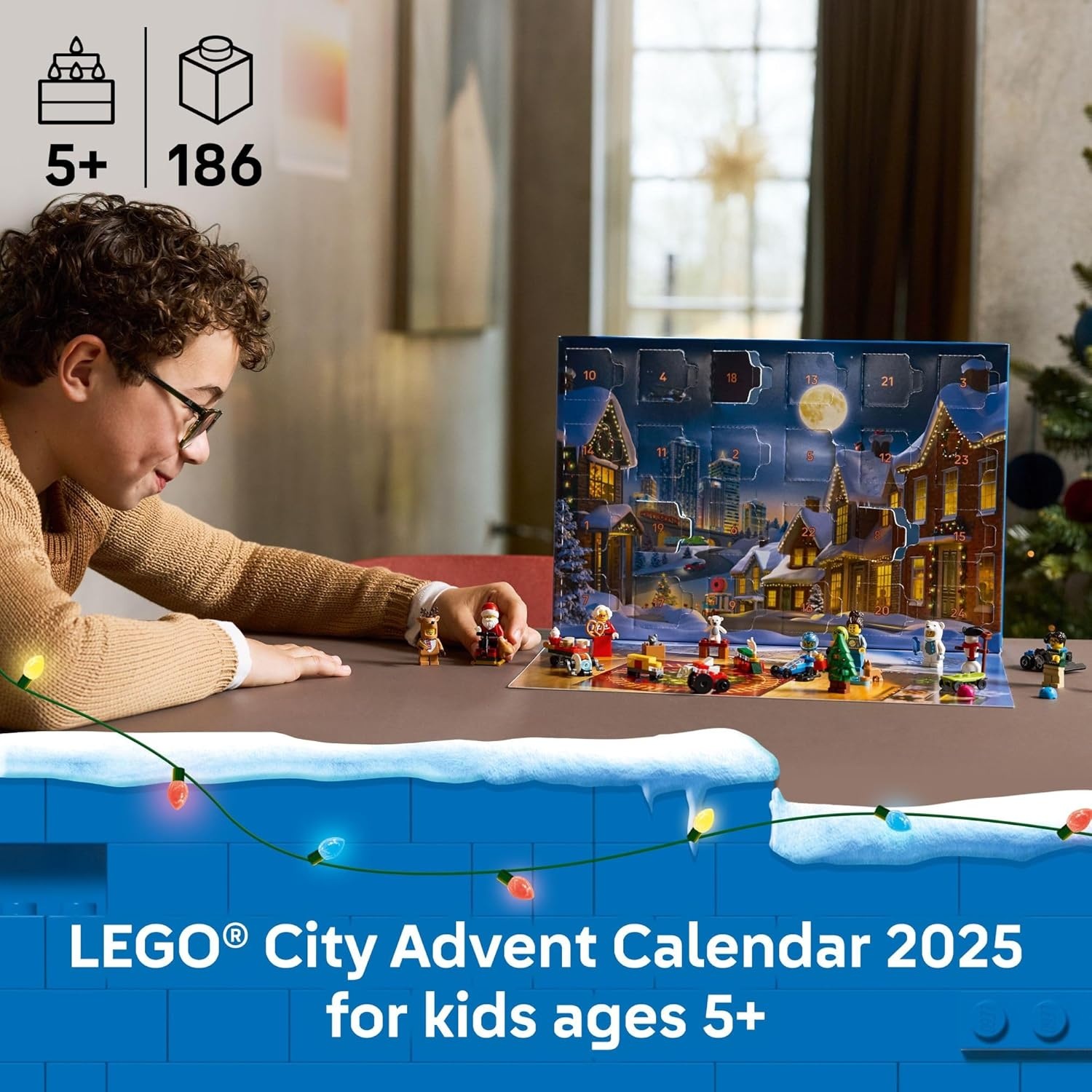 image:imageLEGO City Advent Calendar 2025 Kids Toy Holiday Countdown Playset WSanta amp Mrs Claus Minifigures for Boys amp Girls Ages 5 24 Buildable Surprises Gift Idea for Christmas 60475