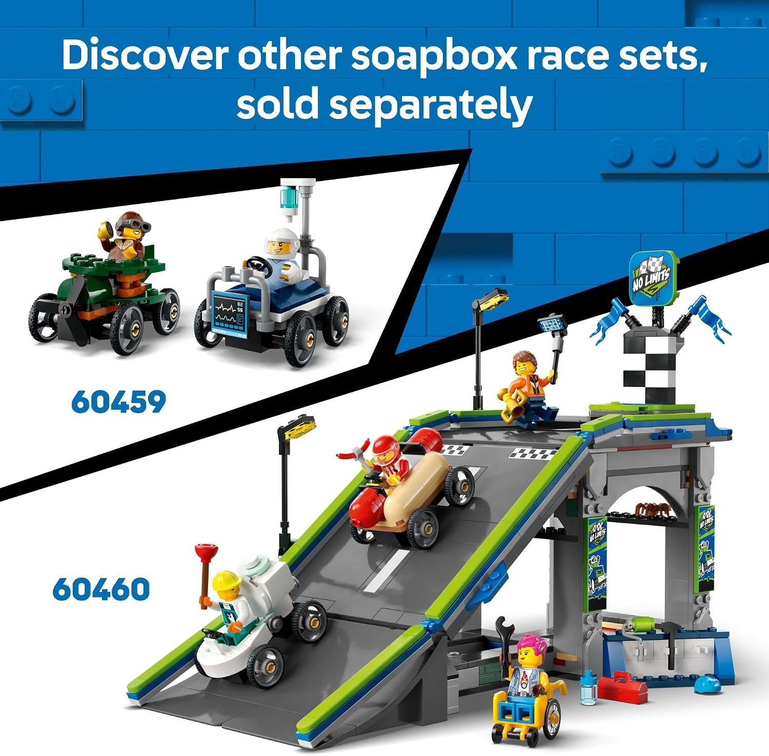 image:imageLEGO City Airplane vs Hospital Bed Race Car Pack Toy Building Toy for Kids Boys and Girls Ages 5 Gift for Birthdays and Holidays Includes 2 Minifigures 60459