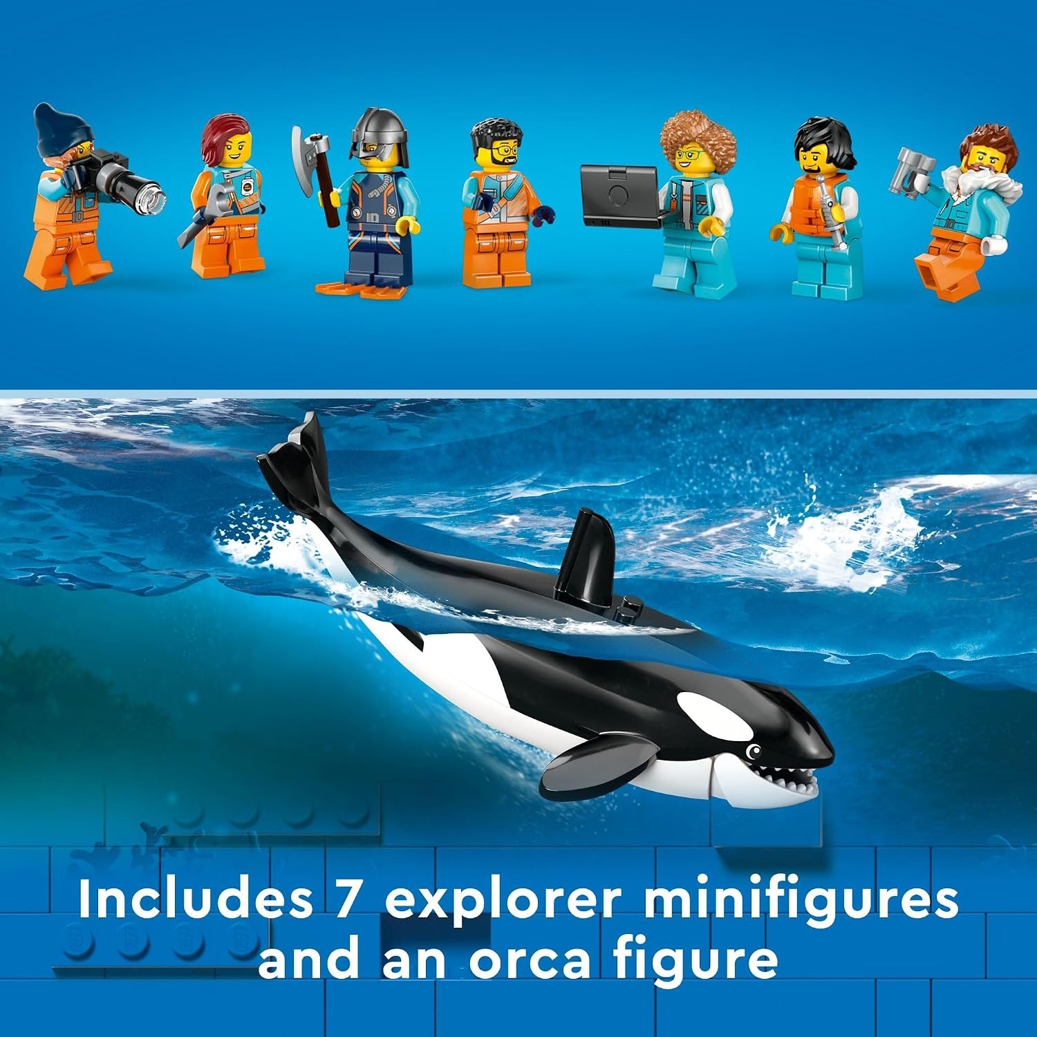 image:imageLEGO City Arctic Explorer Ship 60368 Building Toy Set Fun Toy Gift for 7 Year Old Boys and Girls with a Floatable Boat Helicopter Dinghy ROV Sub Viking Shipwreck 7 Minifigures and an OrcaFrustrationFree Packaging