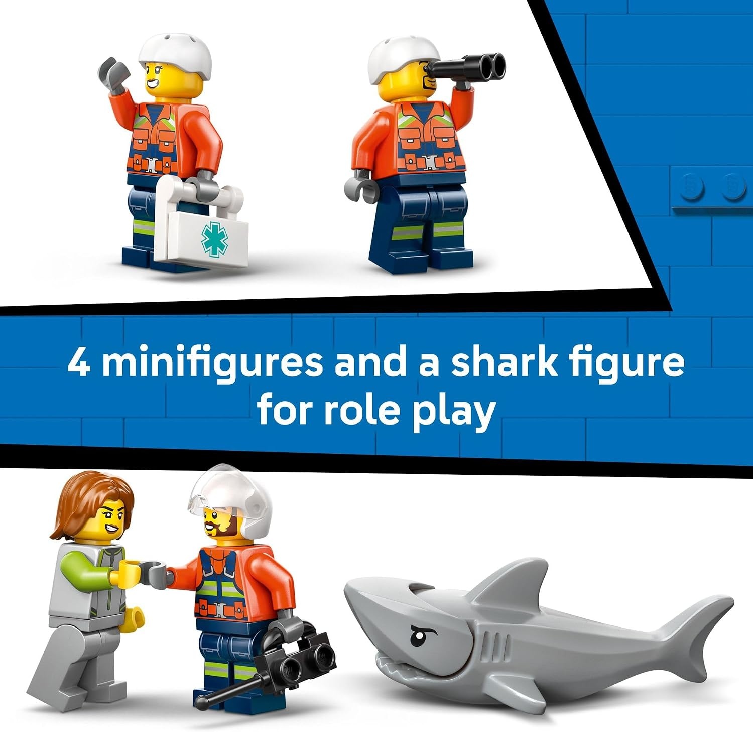 image:imageLEGO City Coast Guard Helicopter Building Toy for Kids Pretend Play Emergency Response Set for Boys amp Girls Ages 7 Includes 4 Minifigures Shark amp Rescue Pod Gift Idea for Birthdays 60503