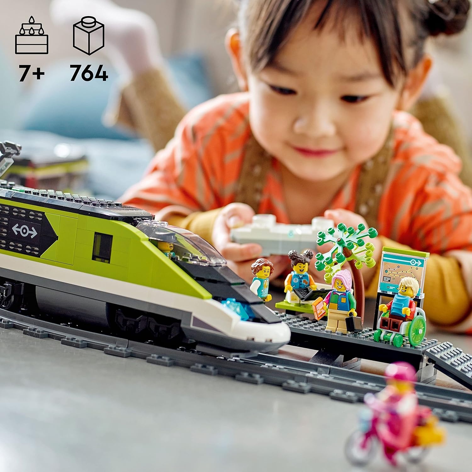 image:imageLEGO City Express Passenger Train Set Remote Controlled Train Toy WWorking Headlights 2 Coaches amp 24 Track Pieces Building Set Gift Idea for Kids Boys amp Girls Ages 7 60337Standard Packaging
