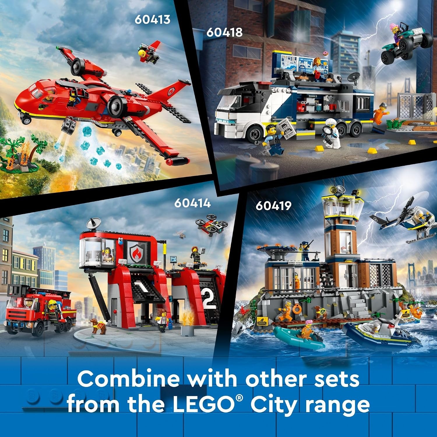 image:imageLEGO City Fire Rescue Plane Toy for Kids and Fans of Firefighter Toys Fun Birthday Gift Idea for Boys and Girls Ages 6 who Love Airplane Toys and Imaginative Play Includes 3 Minifigures 60413