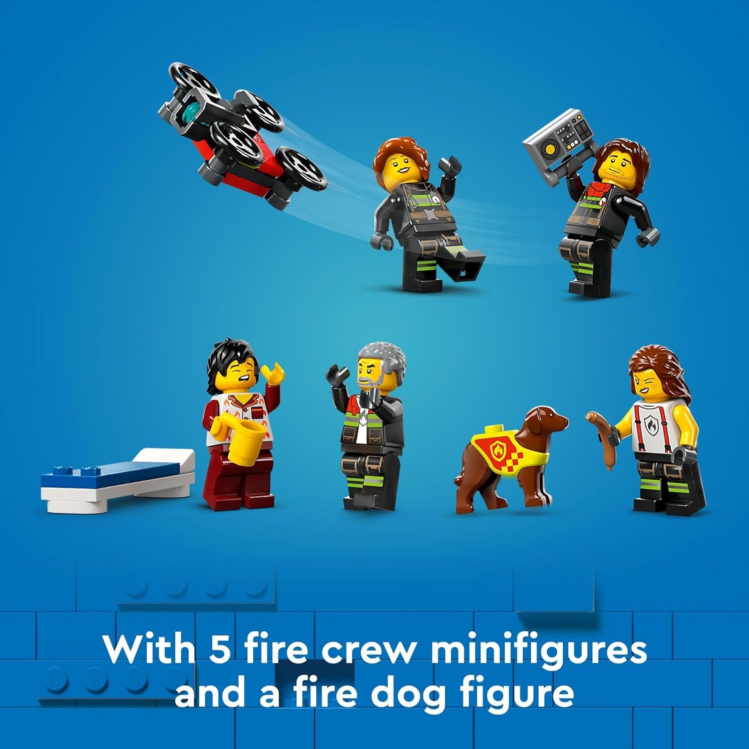 image:imageLEGO City Fire Station with Fire Truck Toy Kids Toy Building Sets with 2 Fire Truck Attachments Gifts for Boys amp Girls Ages 6 Pretend Play Set with 5 Minifigures 60414