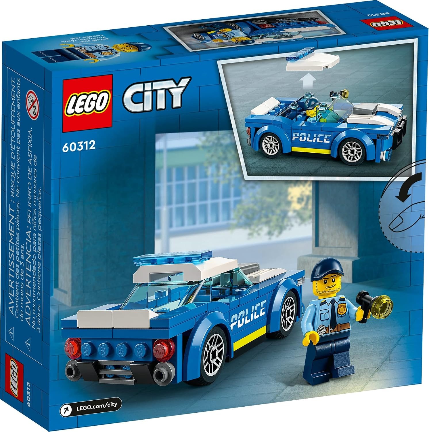 image:imageLEGO City Police Car Toy 60312 for Kids 5 Plus Years Old with Officer Minifigure Small Gift Idea Adventures Series Car Chase Building Set
